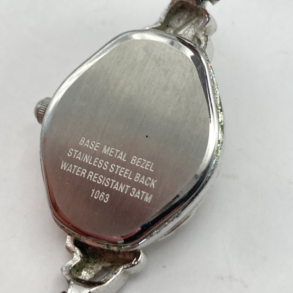 Vintage Inspired Womens Watch Silver Tone Crystals Stretch Band New Battery 6.75 - Picture 14 of 14